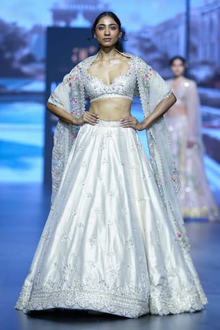 Anushree Reddy Mehwish Floral Cutwork Embroidered Bridal Lehenga Set 