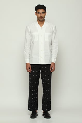 Tonal Code Embroidered Shirt 