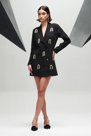 House of Zeniaa Brooklyn Buttoned Blazer Dress 