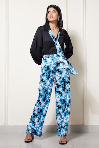 House of Zeniaa Dahlia Shirt & Printed Pant Set 