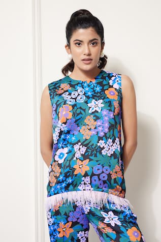 House of Zeniaa Soft Breeze Floral Print Top 