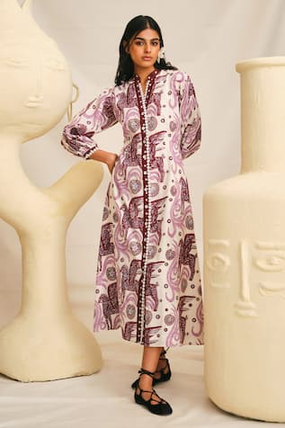 Jodi Cheriyal Floral Handblock Print Dress 