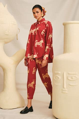 Jodi Gond Print Shirt & Trouser Set 