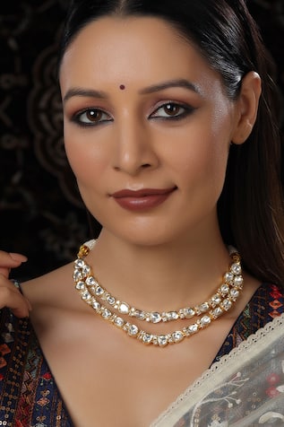 Ruby Raang Layered Kundan Embellished Choker 