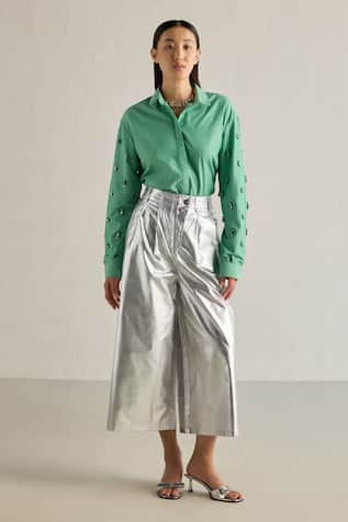 Mellowdrama Calf Length Metallic Pant 