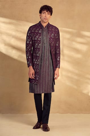 Alaya Advani Sequined Open Sherwani Pant Set 