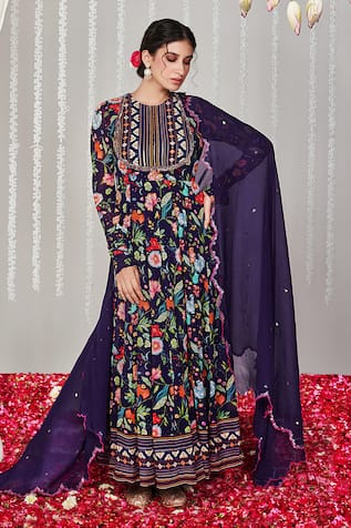 Blooming Threads Bagicha Gulbahar Print Anarkali Set 