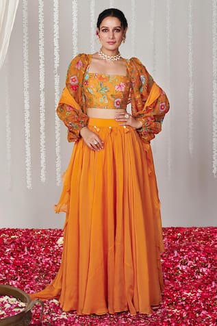 Blooming Threads Gathered Flare Lehenga Set 