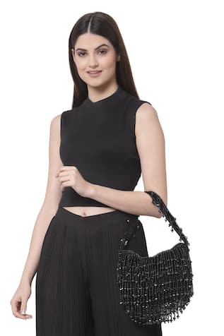 Bijoux By Priya Chandna La Bolsa Velvet Tassel Button Up Potli 