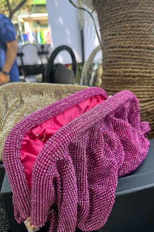 Rhinestone Waterfall Studded Clutch 