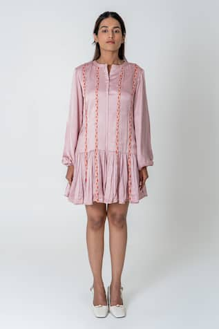 Neora By Nehal Chopra Braided Lace Frilled Dress 