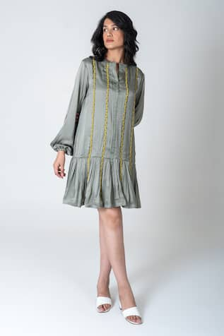 Neora By Nehal Chopra Braided Lace Dress 