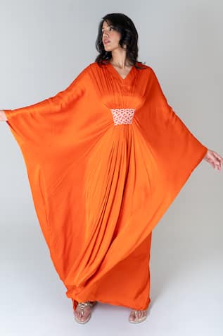 Neora By Nehal Chopra Asymmetric Braided Waist Kaftan 