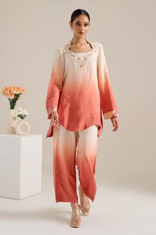 Siyona by Ankurita Dahlia Ombre Tunic & Pant Co-ord Set 