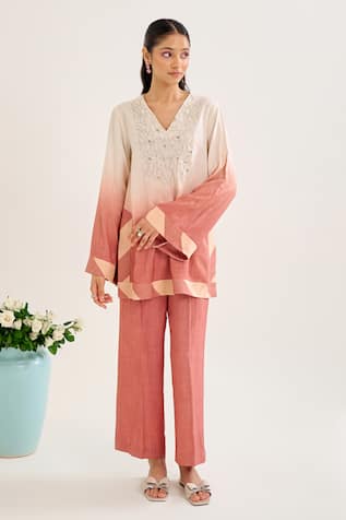 Siyona by Ankurita Palash Ombre Kurta & Pant Co-ord Set 