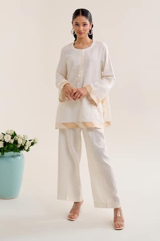 Siyona by Ankurita Chaandni Embroidered Top With Pant 