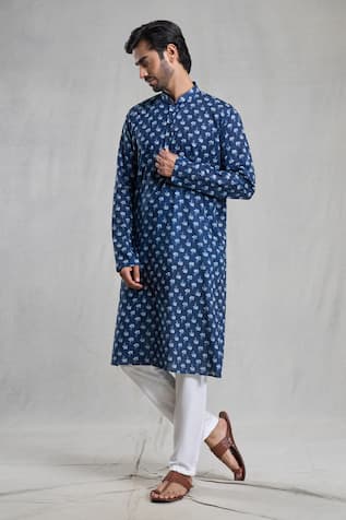 Aryavir Malhotra Flower Print Kurta Set 