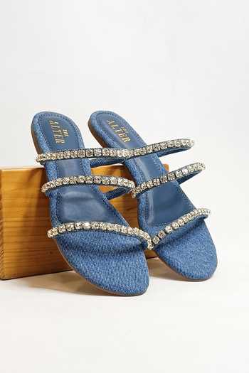 The Alter Stones Embellished Strappy Flats 