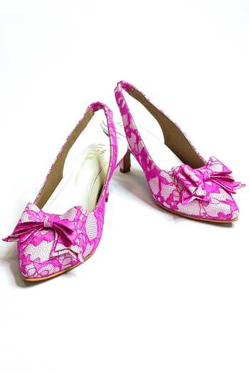 The Alter Pink Lace Detail Stiletto Heels 