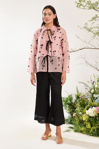 Meadow Florence Embroidered Jacket Pant Set 