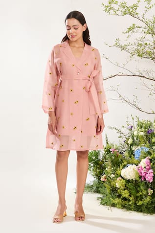 Meadow Hand Embroidered Coat Dress 