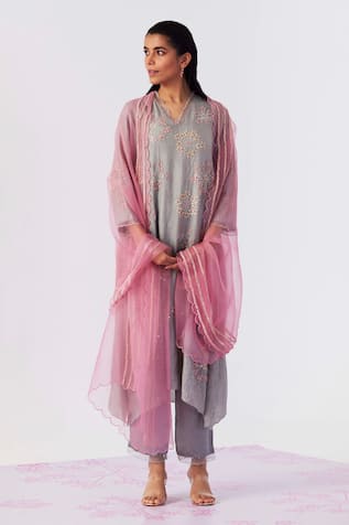 One Not Two Beads Embroidered Kurta & Pant Set 