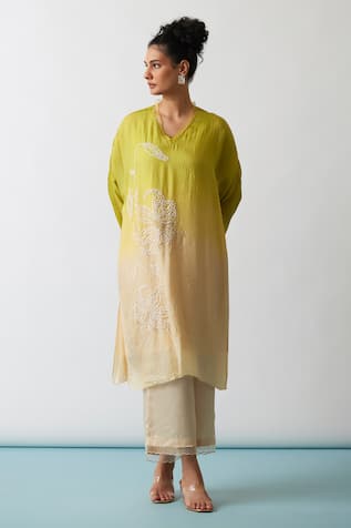 One Not Two Hand Embroidered Kurta & Pant Set 