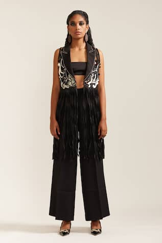 MINI SONDHI Fringe Psychedelic Jacket & Pant Set 