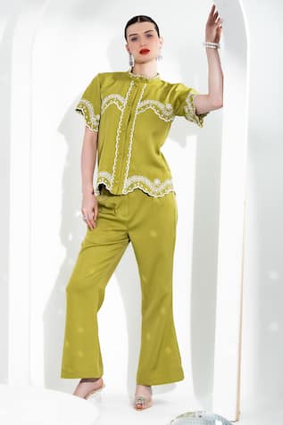 Enness Studio Embroidered Top & Pant Set 