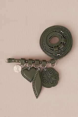 Aafia Studded Three Wrap Charm Belt 