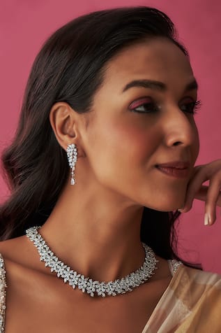 Single Lined Cubic Zircon Necklace Set 