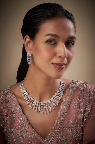 Diamond Embellished Necklace Set 
