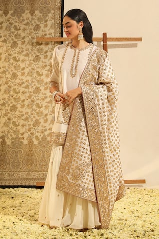 Sheetal Batra Siraj Paisley Embroidered Kurta Gharara Set 