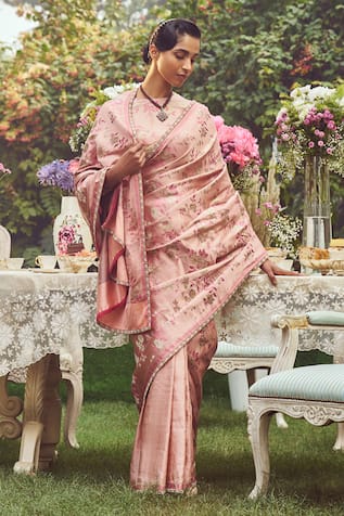 Kasturi Kundal Madam Bovary Handloom Saree With Unstitched Blouse Piece 