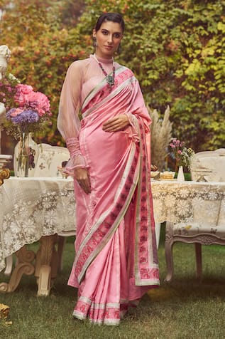 Kasturi Kundal Lady Chatterley Meenakari Saree With Unstitched Blouse Piece 