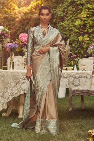 Kasturi Kundal Jane Austen Handloom Saree With Unstitched Blouse Piece 