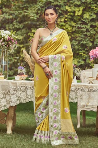 Kasturi Kundal Angelica Zari Saree With Unstitched Blouse Piece 