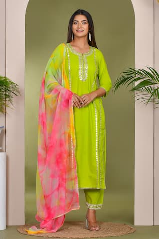 Bannhi Gota Patti Embroidered Kurta Palazzo Set 