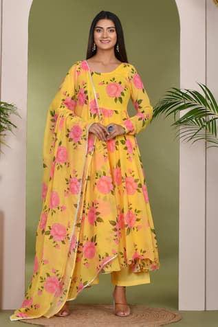 Bannhi Floral Pattern Anarkali Set 