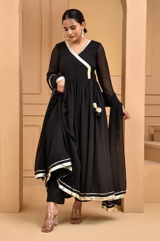 Bannhi by Priyanka Rathore Placement Gota Work Anarkali Pant Set 
