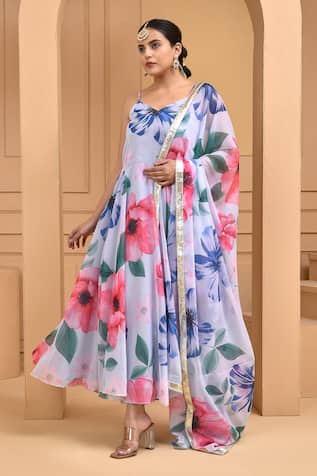 Bannhi by Priyanka Rathore Floral Print Anarkali Pant Set 