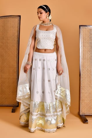 Bannhi By Priyanka Rathore Gota Work Lehenga Set 