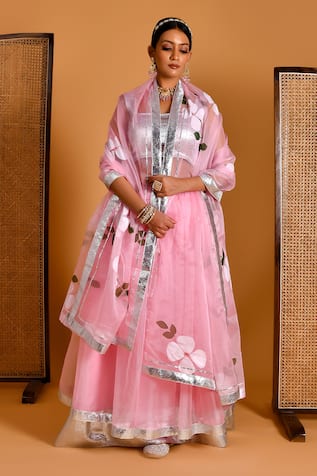 Bannhi By Priyanka Rathore Gota Border Embellished Lehenga Set 