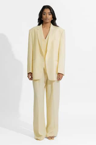 Deme by Gabriella Danielle Plain Blazer Pant Set 