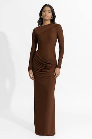 Deme by Gabriella Hena Pleated Draped Dress 