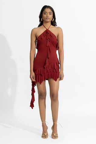 Deme by Gabriella Larysa Solid Ruffle Dress 