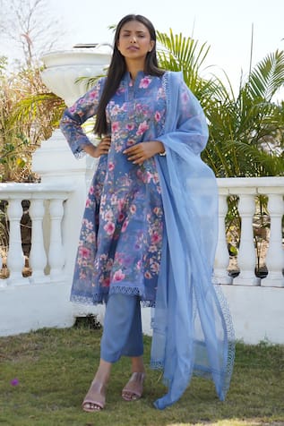 Monk & Mei Azalea Floral Print Kurta Pant Set 