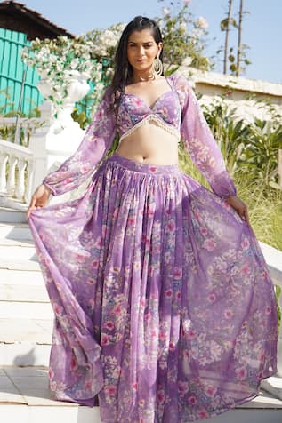 Monk & Mei Hazel Floral Print Lehenga Set 