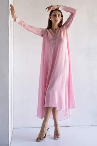 Bharat Adiani Floral Thread Embroidered Tunic 