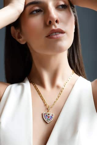 Shazé Veronica Embellished Pendant Necklace 